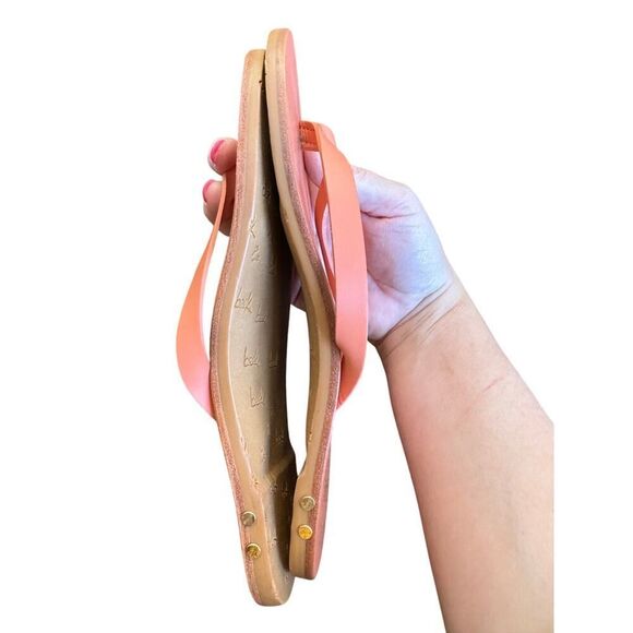 Beek Seabird Flip Flops Flamingo Pink Leather Sandals Sz 6 | Handmade in Mexico - Picture 5 of 8